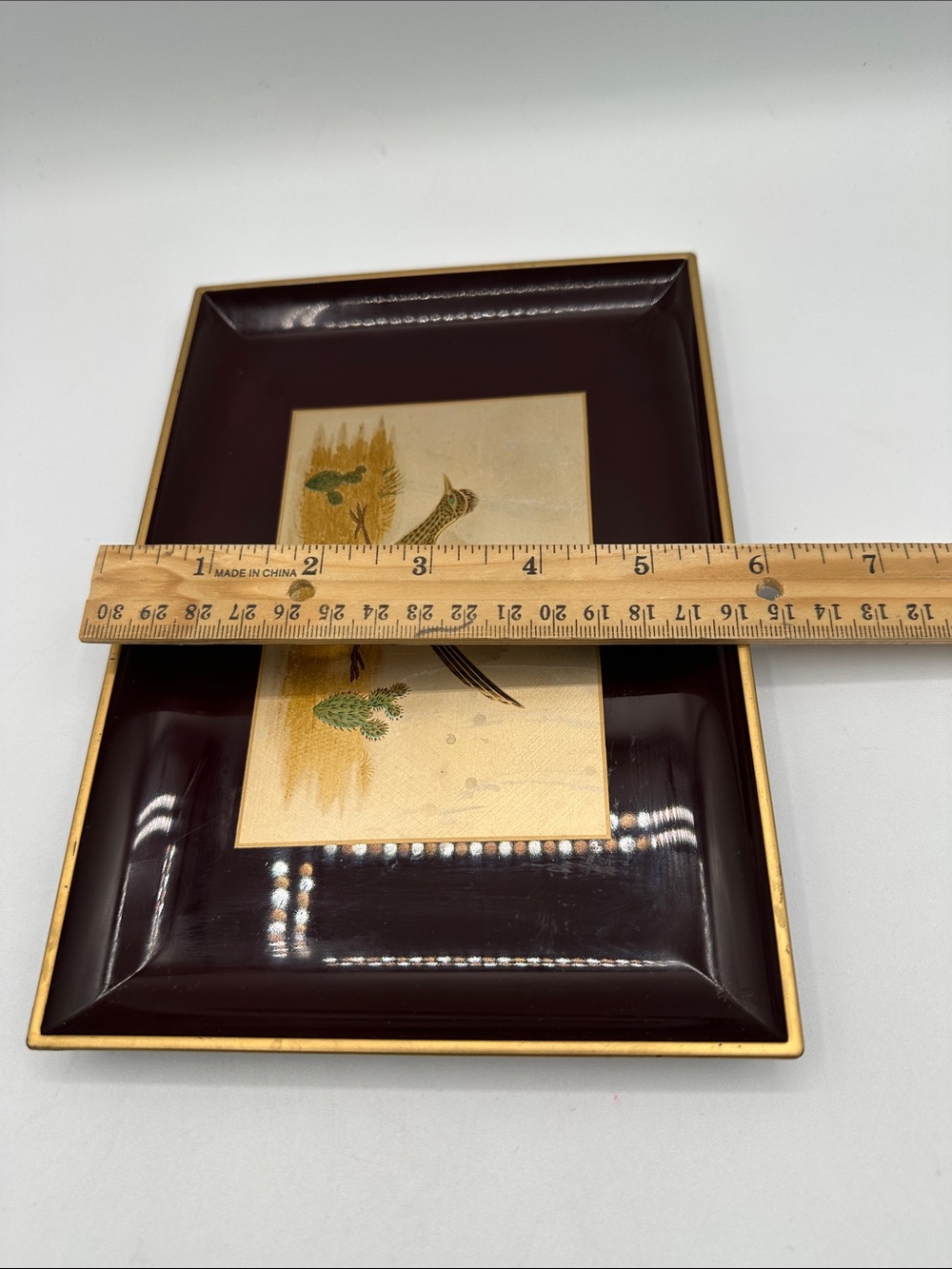 2 Otagiri Lacquerware Trays. Designed by Couroc Artist, Moira Wallace. 60s-70s - Picture 8 of 13